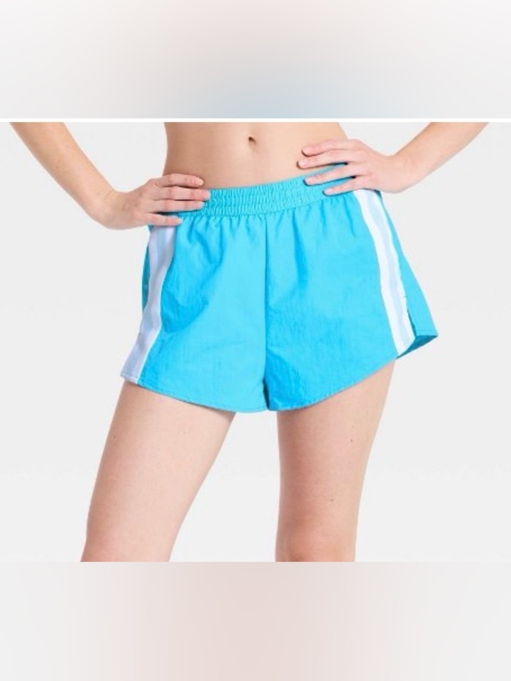 NWT JoyLab Turquoise Athletic Shorts with White Side Stripes